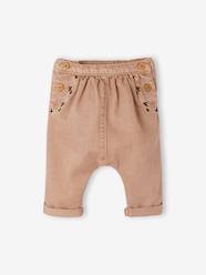 Baby-Embroidered Harem-Style Denim Trousers for Babies