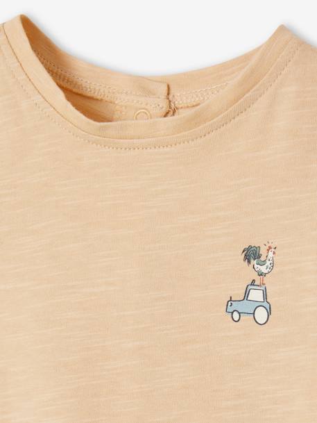 Pack of 2 Short Sleeve, Organic Cotton T-Shirts for Newborn Babies beige 