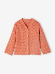 Girls-Cardigans, Jumpers & Sweatshirts-Cardigans-Cardigan in Fancy Openwork, for Girls