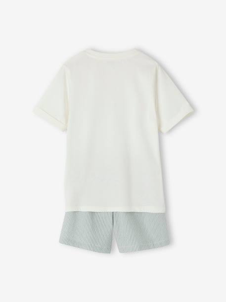 Dual Fabric Short Pyjamas for Boys ecru 