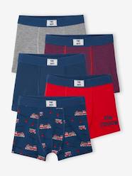 Boys-Underwear-Underpants & Boxers-Pack of 5 "Firefighter" Stretch Boxers in Organic Cotton for Boys