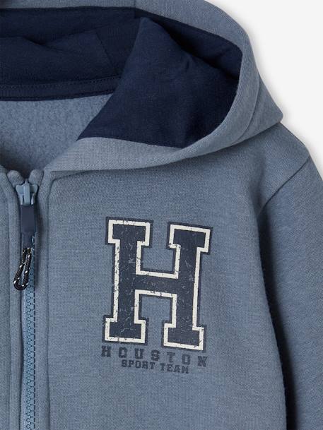 Zipped Sports Jacket with Hood for Boys grey blue+lichen+marl grey+navy blue+red 