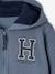 Zipped Sports Jacket with Hood for Boys grey blue+lichen+marl grey+navy blue+red 