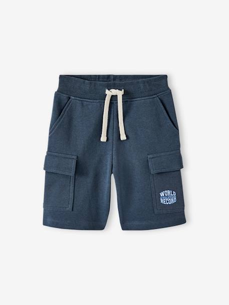 Cargo-Style Sports Shorts for Boys aqua green+navy blue 