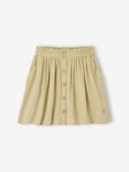 Girls-Skirts-Coloured Skirt in Cotton Gauze, for Girls