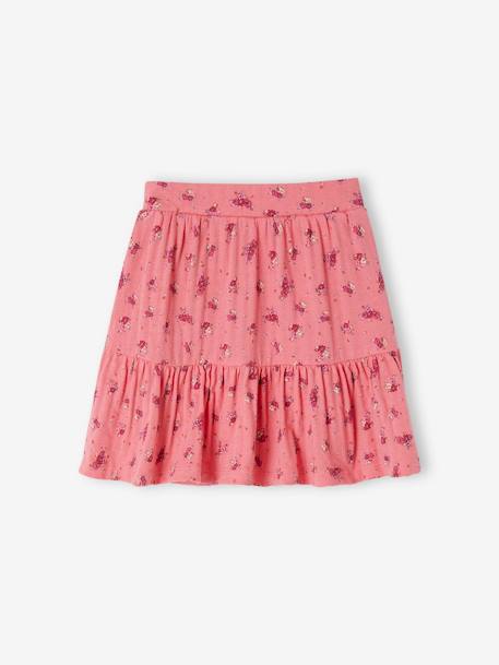 Skort with Floral Print, for Girls ecru+sweet pink 