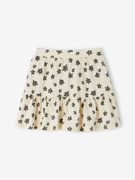 Skort with Floral Print, for Girls ecru+sweet pink 