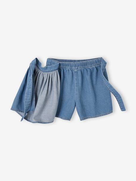 Skort for Girls in Lightweight Denim stone 