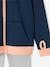 Sports Combo, Zipped Jacket & Leggings in Techno Fabric, for Girls navy blue+peach 