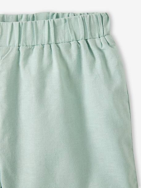 Shorts with Ruffles for Girls aqua green 