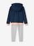 Sports Combo, Zipped Jacket & Leggings in Techno Fabric, for Girls navy blue+peach 