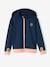 Sports Combo, Zipped Jacket & Leggings in Techno Fabric, for Girls navy blue+peach 