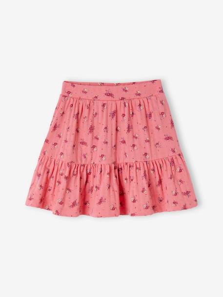 Skort with Floral Print, for Girls ecru+sweet pink 