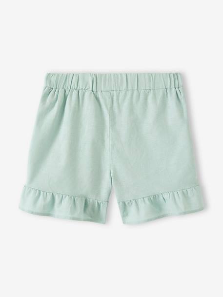 Shorts with Ruffles for Girls aqua green 