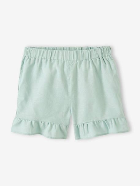 Shorts with Ruffles for Girls aqua green 