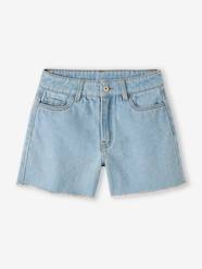 -Denim Bermuda Shorts, Crocheted Pocket on the Back, for Girls