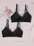 Pack of 2 Bras in Organic Cotton & Lace, for Maternity black 