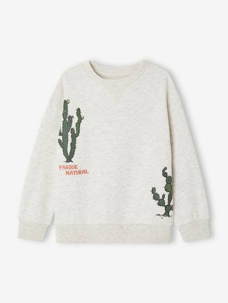 Sweatshirt with Cacti, for Boys marl beige 