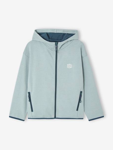 Sports Jacket with Hood & Zip for Boys aqua green 