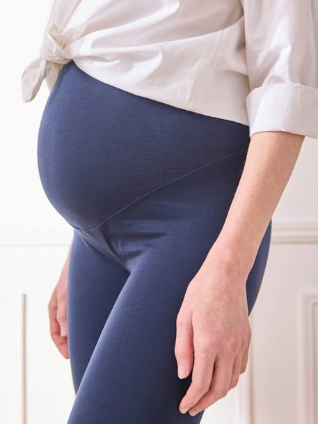 Long Maternity Leggings Black+navy blue 