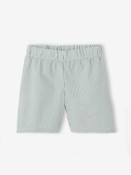 Dual Fabric Short Pyjamas for Boys ecru 