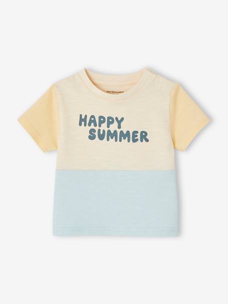 Colourblock 'Happy Summer' T-Shirt for Babies sky blue 