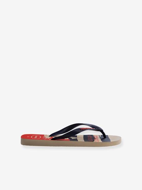 Top Nautical Flip-Flops for Children, by HAVAIANAS printed beige 