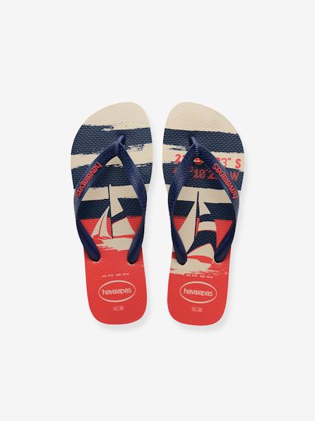 Top Nautical Flip-Flops for Children, by HAVAIANAS printed beige 