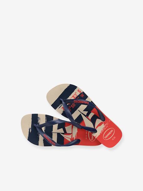 Top Nautical Flip-Flops for Children, by HAVAIANAS printed beige 