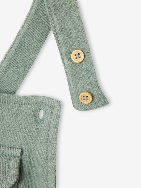 Fleece Dungarees for Newborn Babies grey green 