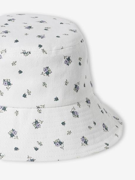 Floral Capeline-Style Bucket Hat for Girls ecru 