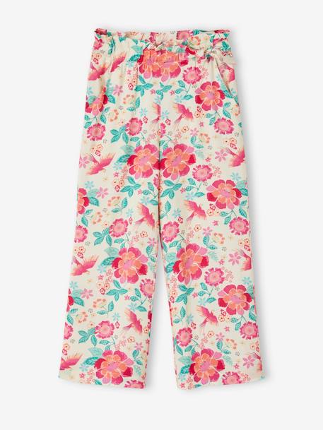 Floral Print Trousers ecru+multicoloured 
