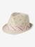 Paper Straw Hat & Striped Ribbon for Baby Boys beige 