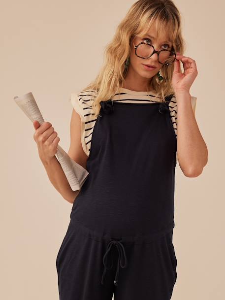 Dungarees in Lightweight Fleece for Maternity, by ENVIE DE FRAISE navy blue 