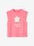 Sleeveless Top with Bird, for Girls ecru+sweet pink 