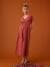 Long Dress for Maternity in Cotton Gauze, by ENVIE DE FRAISE navy blue+terracotta 