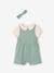 3-Piece Combo: T-Shirt, Jumpsuit & Headband for Babies old rose+sage green 