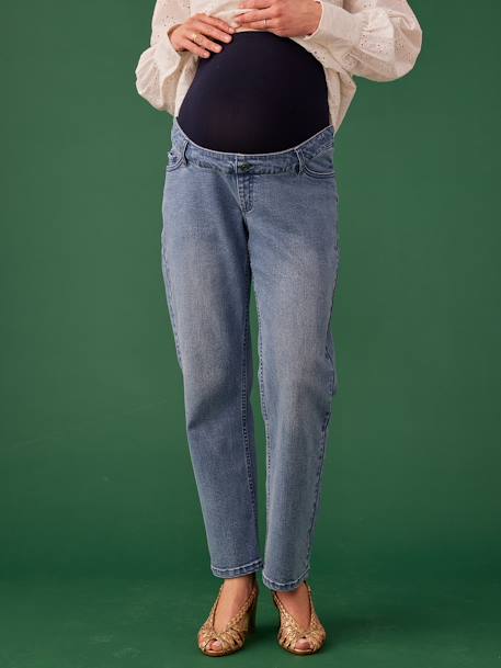 Straight Leg Jeans for Maternity, Seamless Belly Band, by ENVIE DE FRAISE bleached denim+stone 