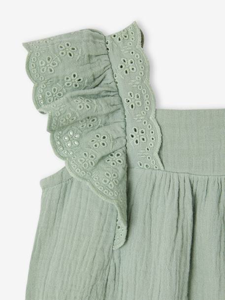 Playsuit in Cotton Gauze for Babies sage green 