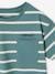 Striped T-Shirt for Boys aqua green+ochre 