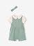 3-Piece Combo: T-Shirt, Jumpsuit & Headband for Babies old rose+sage green 