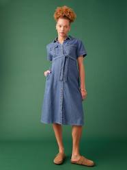 Maternity-Nursing Clothes-Safari-Style Dress in Denim for Maternity, by ENVIE DE FRAISE