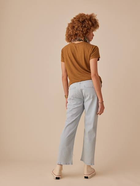 Straight Leg Jeans for Maternity, Seamless Belly Band, by ENVIE DE FRAISE bleached denim+stone 