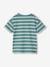 Striped T-Shirt for Boys aqua green+ochre 