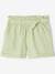 Paperbag Shorts in Cotton Gauze for Girls almond green+coral+pale blue+vanilla 