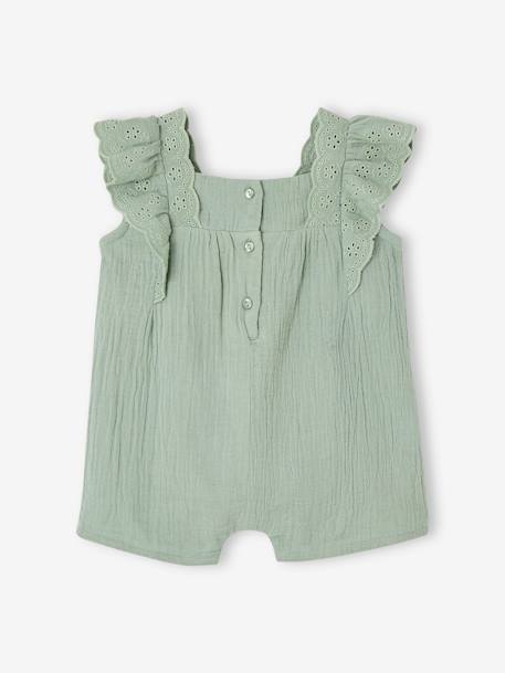 Playsuit in Cotton Gauze for Babies sage green 