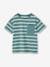 Striped T-Shirt for Boys aqua green+ochre 