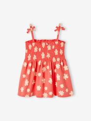 -Smocked Floral Print Top, for Girls