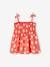 Smocked Floral Print Top, for Girls green+pale pink+red 