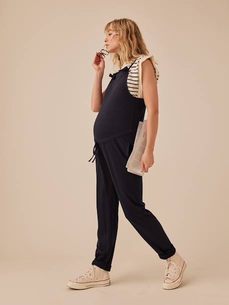 Dungarees in Lightweight Fleece for Maternity, by ENVIE DE FRAISE navy blue 